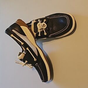 Sperry Womens Top-Sider Boat Shoes‎ Size 11 Leather upper Navy Blue